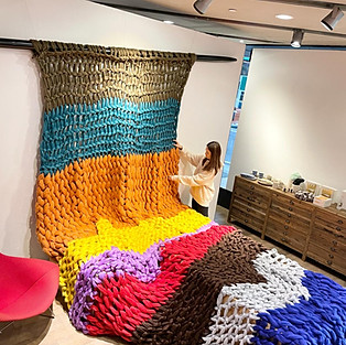 Multi-colour macramé wall