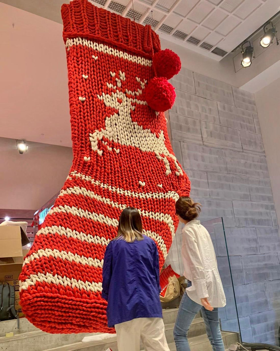 Giant red Christmas stocking
